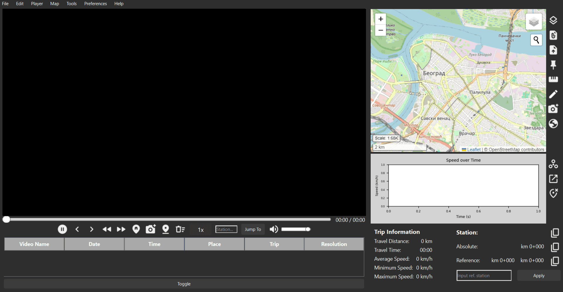 RSI Viewer software interface preview displaying GPS-synchronized dashcam video playback with interactive map visualization, showing real-time road safety inspection tools and route analysis features